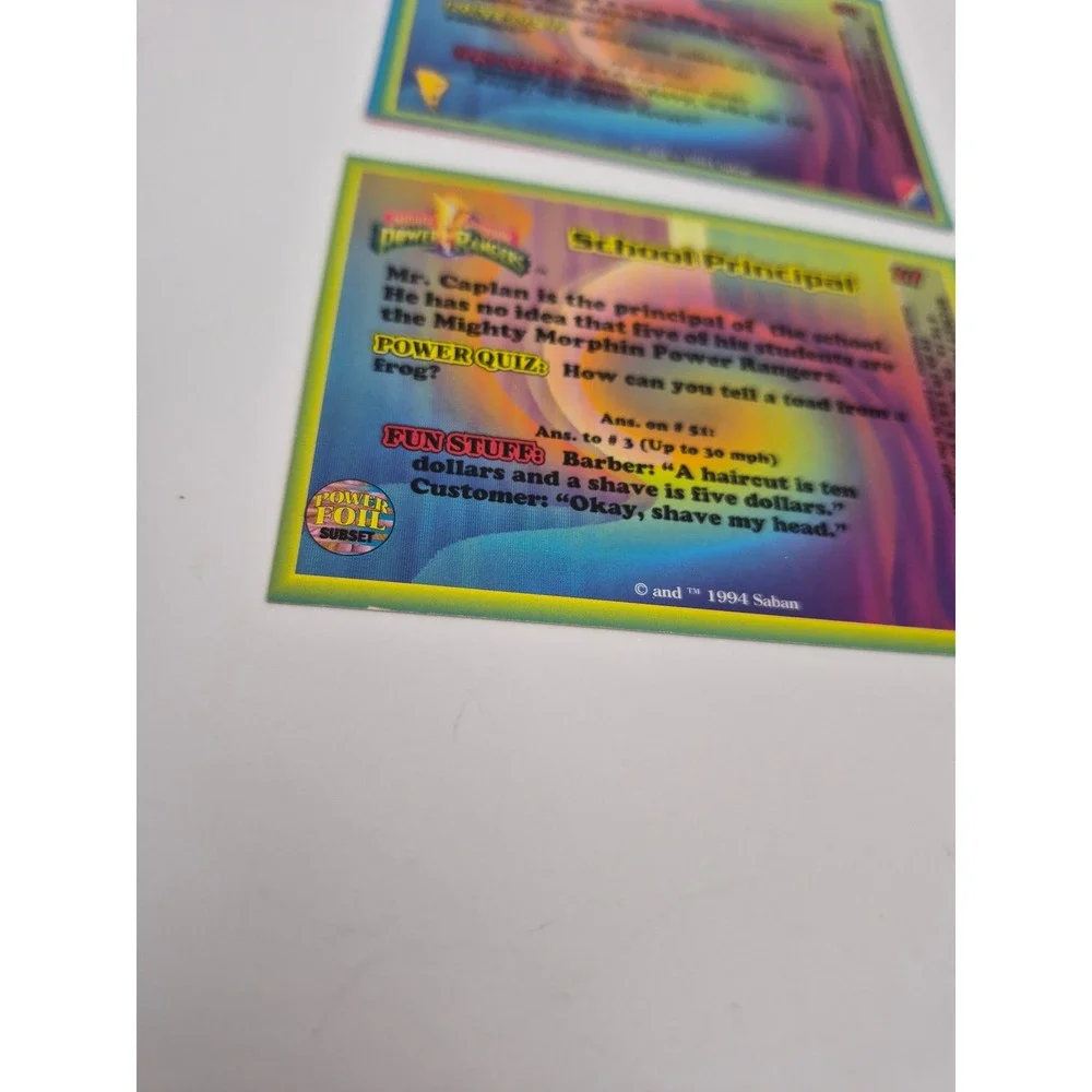 1994 Mighty Morphin Power Rangers Ernie & Mr Caplan Cards Collect-A-Card